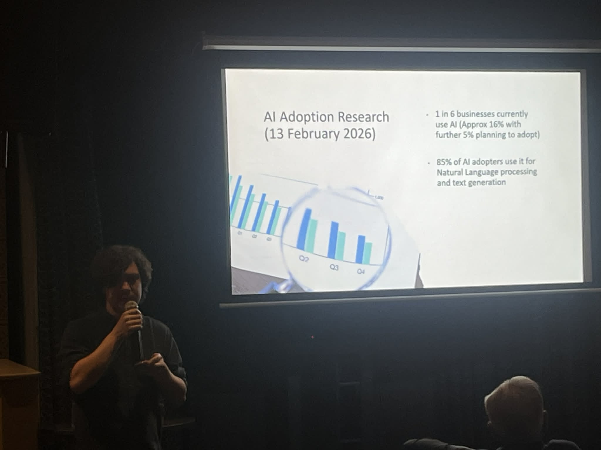 Sam Messiter giving a talk